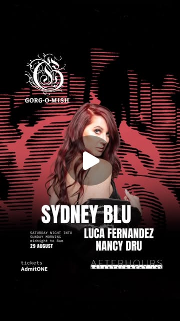 Gorg-O-Mish flyer featuring Sydney Blu, Luca Fernandez and Nancy Dru